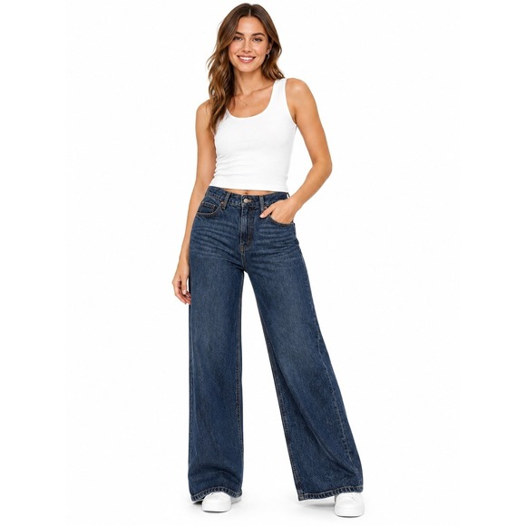 Old Navy Denim - Old Navy High Rise Sky-Hi Wide Leg Jeans Size 10 Relaxed